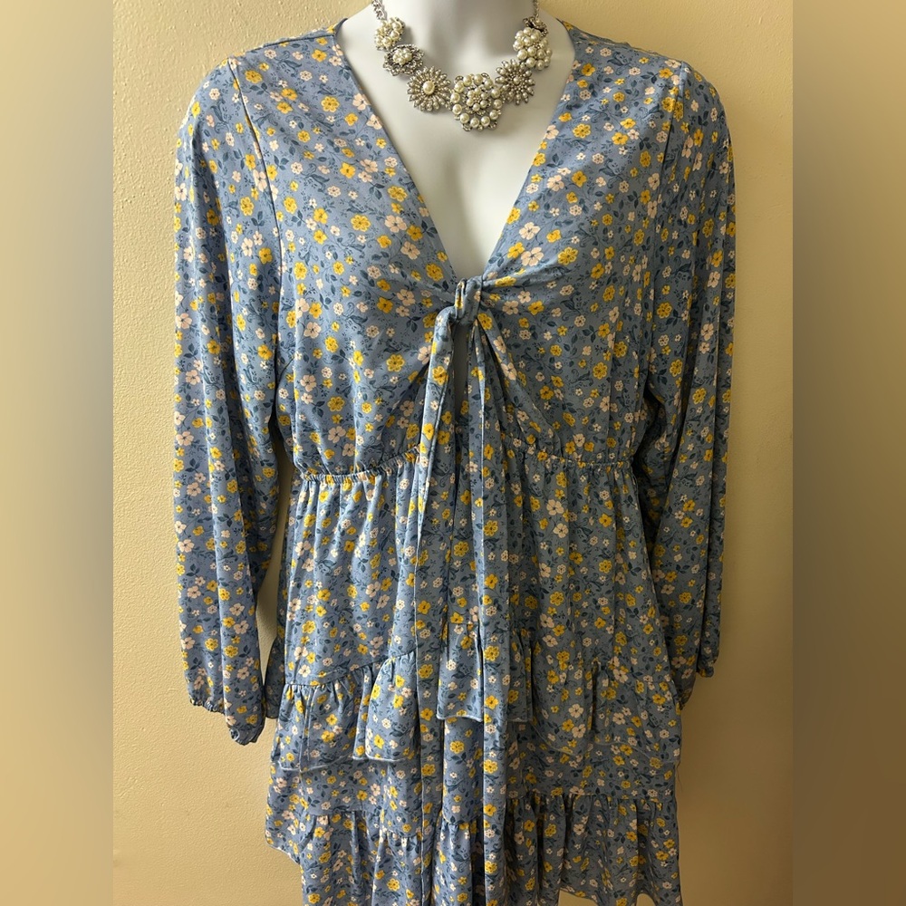Forever 21 Blue and Yellow Floral Dress